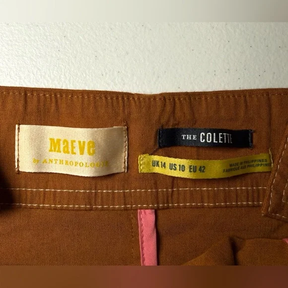 Maeve Anthropologie Colette magic fabric linen stretch jumpsuit bronze NWT 10 - Picture 14 of 16